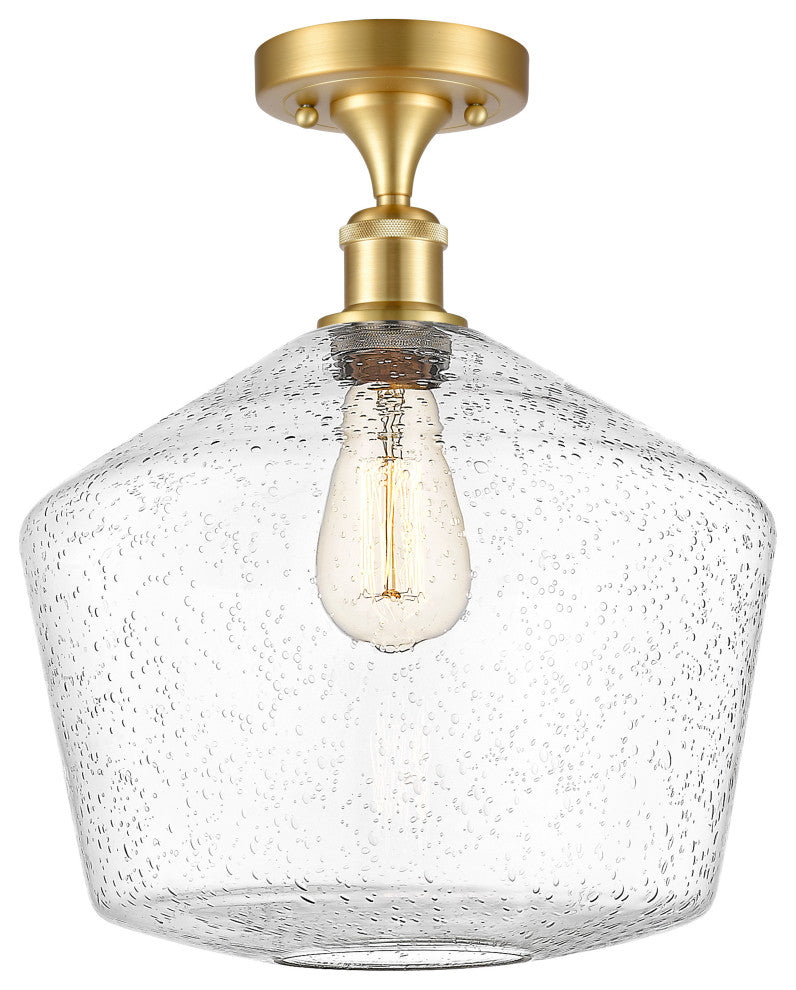Innovations 516-1C-SG-G654-12-LED 1-Light Semi-Flush Mount, Satin Gold