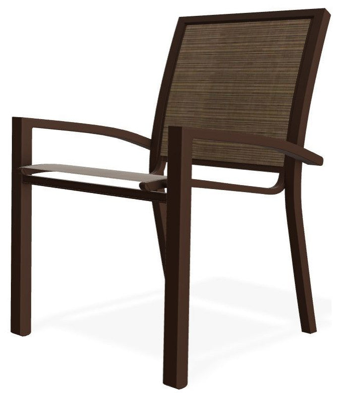 Kendall Sling Stackable Outdoor Dining Chair, Bark/Kona