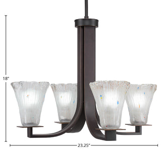 Apollo 4-Light Chandelier, Dark Granite/Frosted Crystal