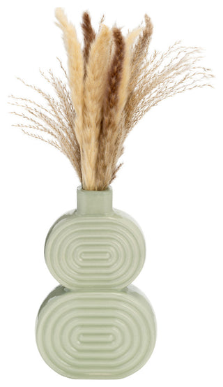 Ceramic 10" Stacked Circles Vase, Cucumber