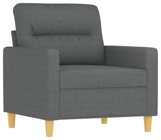 vidaXL Sofa Set with Cushions Sectional Sofa Couch 3 Piece Dark Gray Fabric