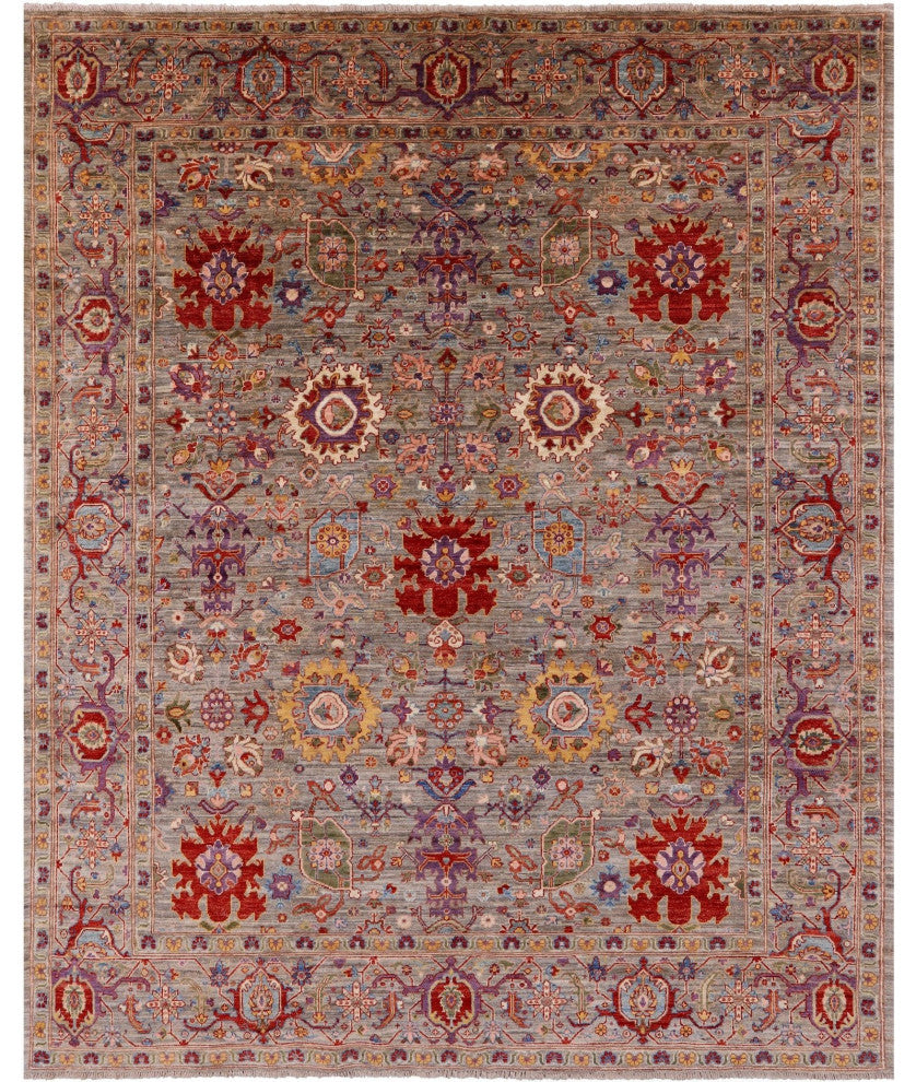 8' 0" X 9' 9" Persian Fine Serapi Handmade Wool Rug - Q12435