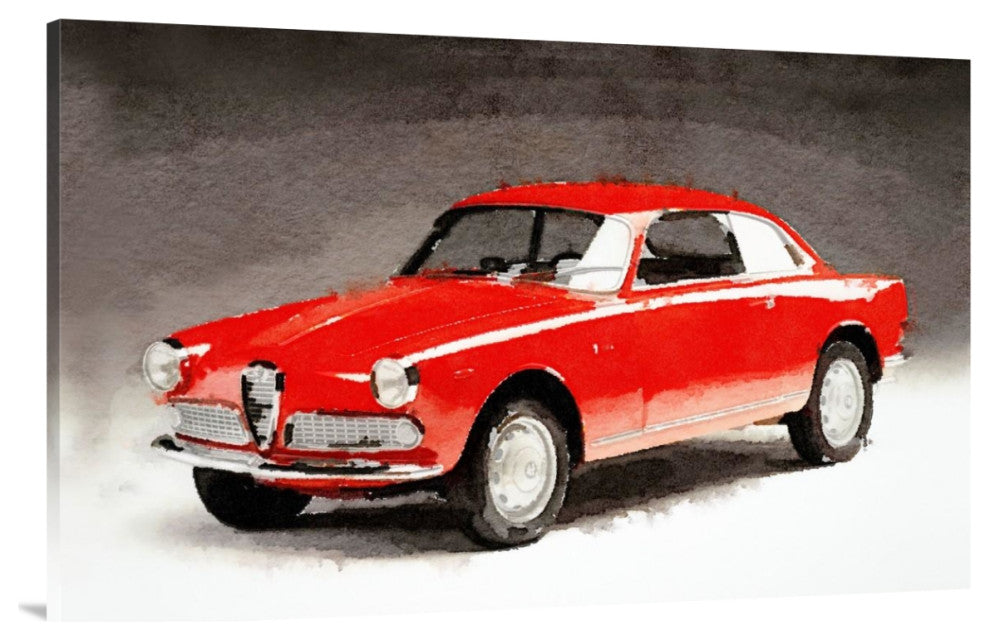 "1958 Alfa Romeo Giulietta Sprint Watercolor" Fine Art Print