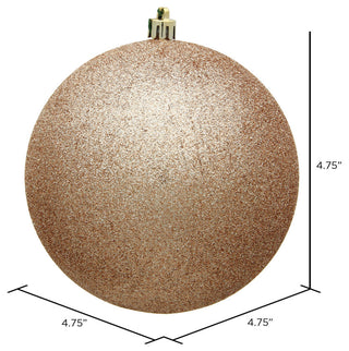 Vickerman 4.75" Cafe Latte Glitter Ball Ornament, 4 per Bag