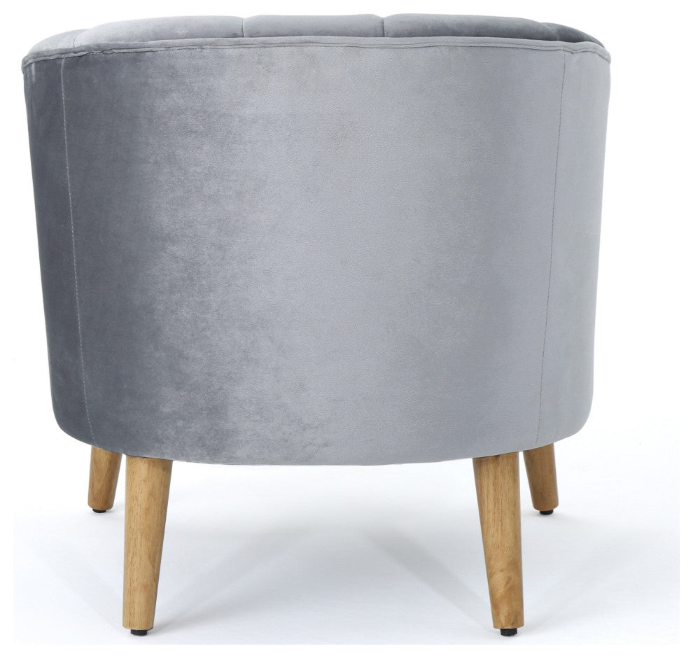 GDF Studio Scarlett Modern New Velvet Club Chairs, Set of 2, Pewter