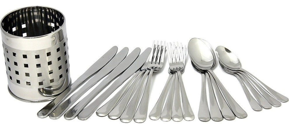 Chef Craft Flatware Set With Holder, 20-Piece
