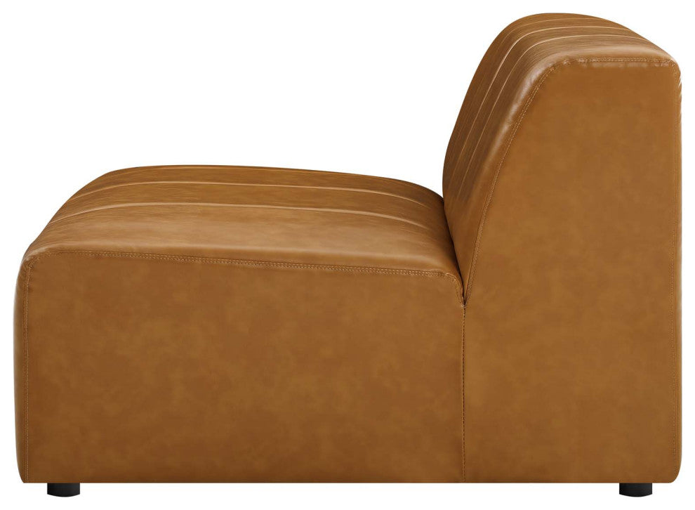 Sofa, Faux Vegan Leather, Tan, Modern, Living Lounge Hotel Lobby Hospitality
