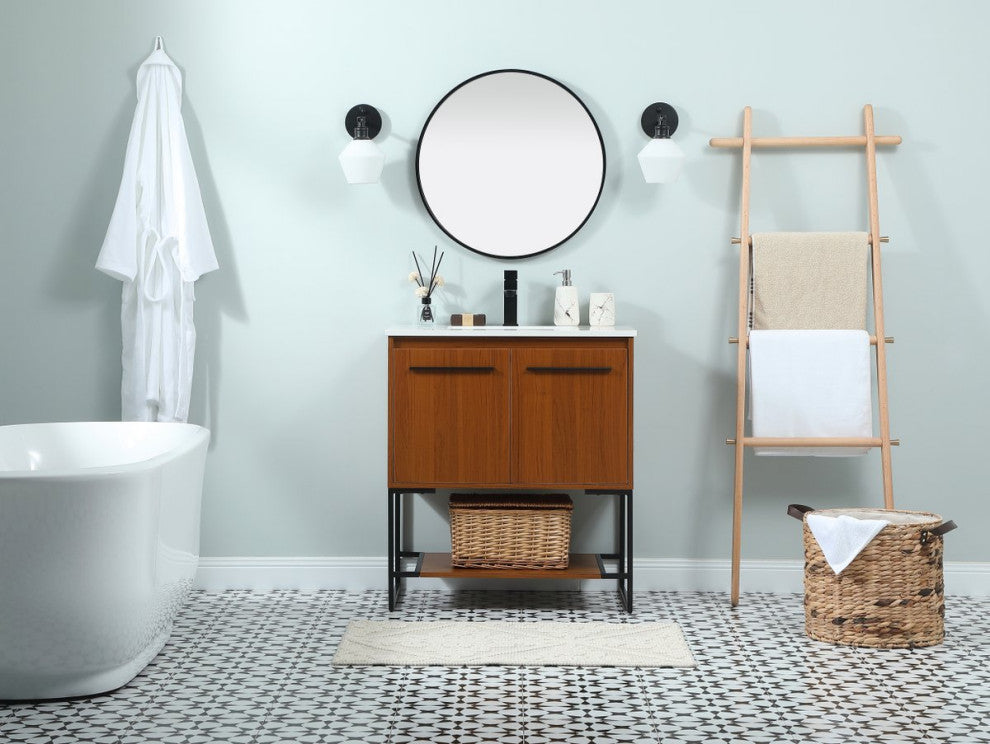 Sue 30" Single Bathroom Vanity, Teak