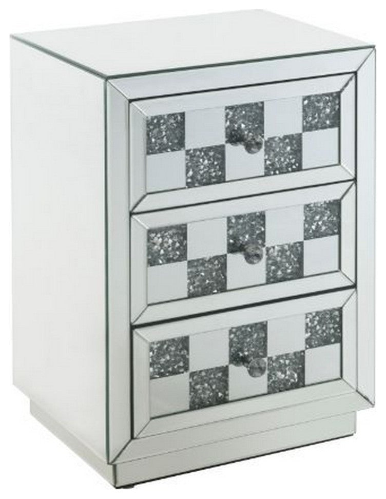 Benzara BM251210 Accent Table With Self Closure and Safety Top Feature, White