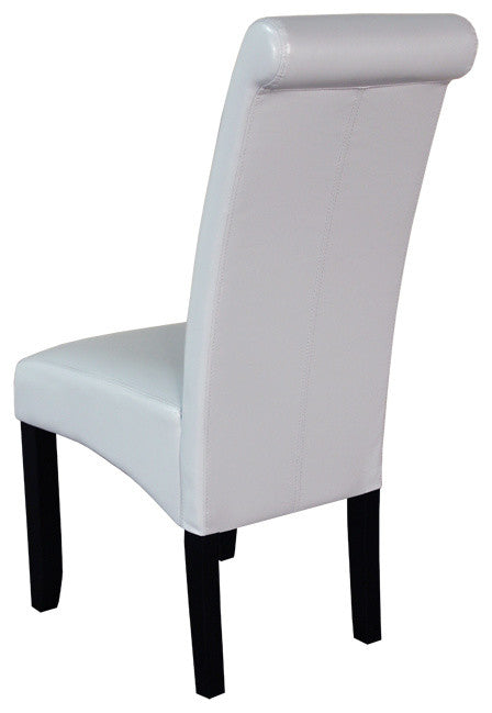 Milan Faux Leather Blue Dining Chairs, Set of 2, Cloud Gray