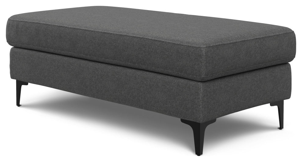 Ava Large Rectangular Ottoman in Tightly Woven Performance Fabric , Assembled