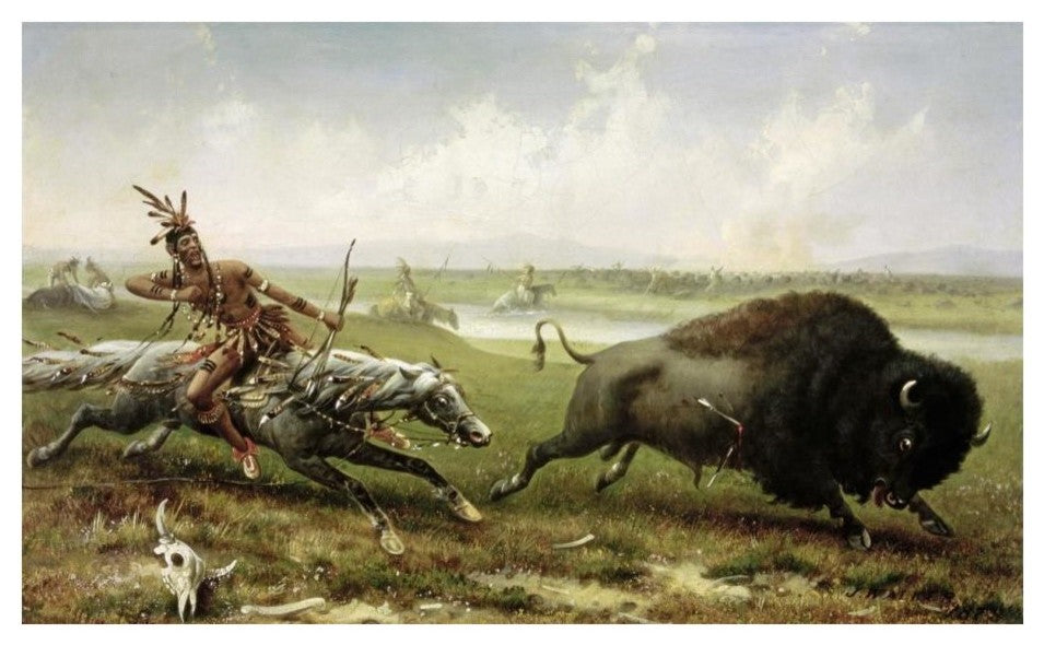 "Buffalo Hunt" Digital Paper Print by Frederick Walker, 24"x15"