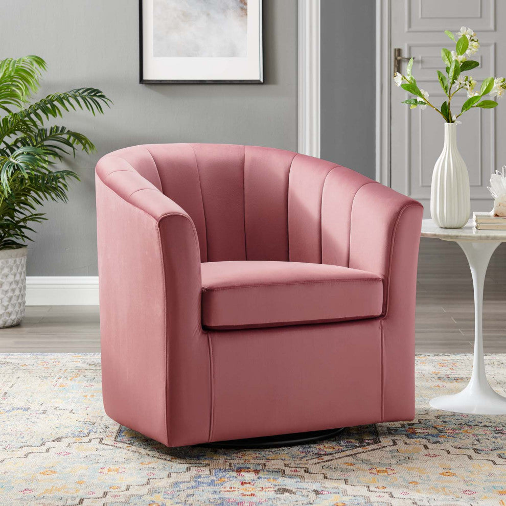 Armchair Accent Chair, Velvet, Pink, Modern, Living Lounge Hotel Hospitality