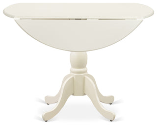 5 Pc Dining Set, 1 Drop Leaves Table, 4 Linen White Chairs, Linen White