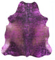 6' 10" X 6' 5" Pink Metallic Cowhide Rug C2172