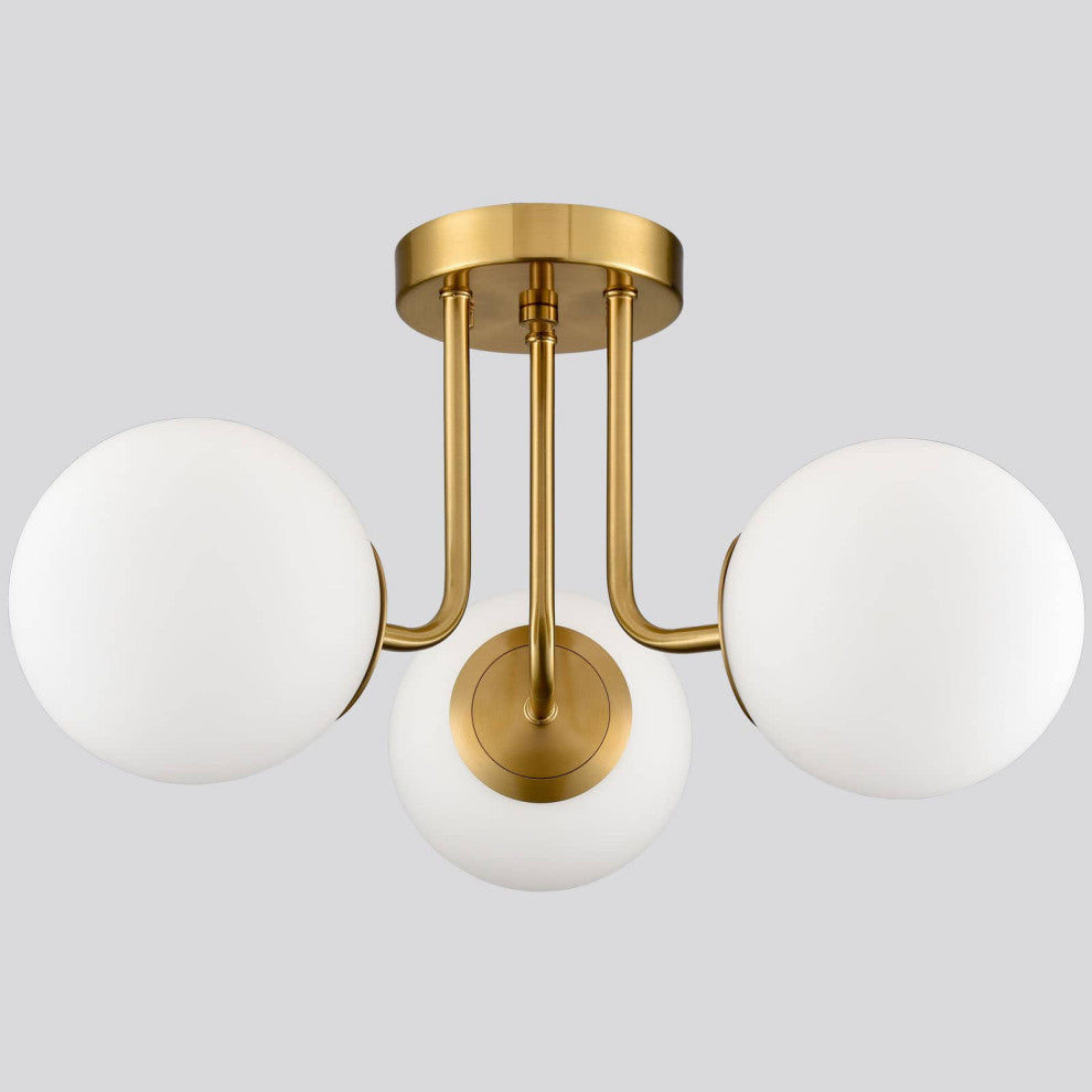 Modern Globe Ceiling Light, 3 Light