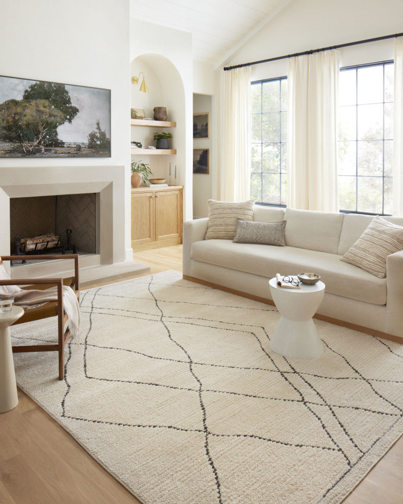 Loloi II Fabian Ivory/Charcoal 18"x18" Sample Rug