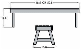 Weatherly Picnic Bench, 4', Coastal Teak, 4'