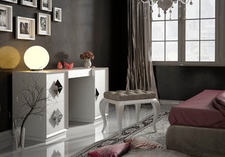 T05 Bedroom Make-up Vanity 63", White, Glossy Finish