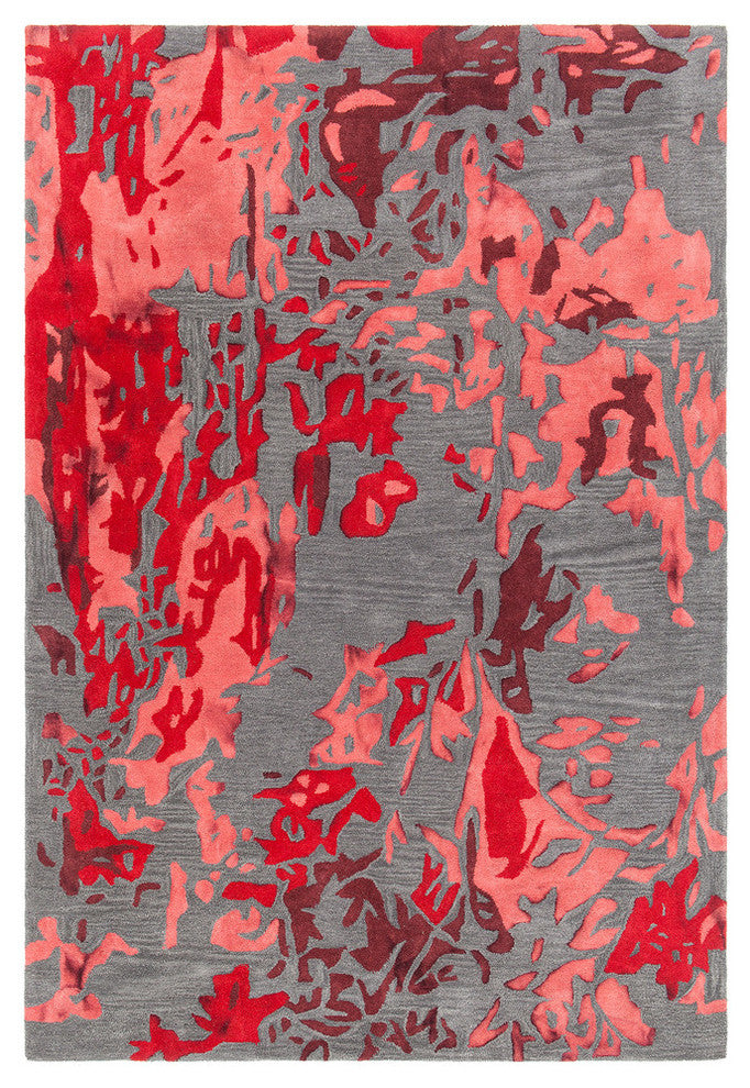 Brynn Contemporary Area Rug, Red, 5'x7'6"