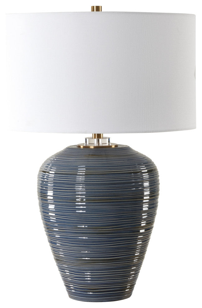 Uttermost Moher Glossy Blue Table Lamp