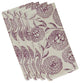 Antique Flowers, Floral Print Napkin, Purple, Set of 4