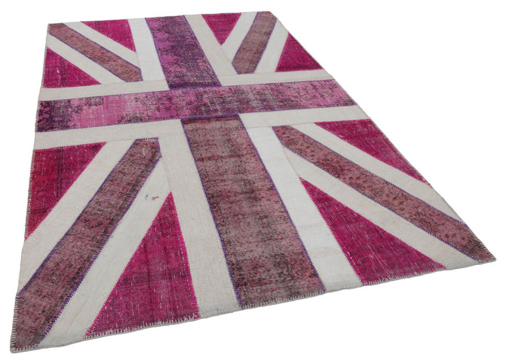 Rug N Carpet - Handwoven Anatolian 6' 8'' x 9' 11'' Flag Patchwork Rug