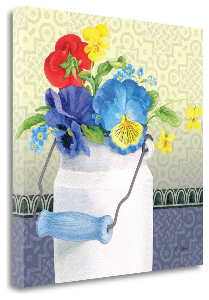 "Blue Pansy III No Border" By Beth Grove, Giclee Print on Gallery Wrap Canvas