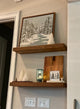 Rustic, Floating Shelf, 2" Thick x 8" Deep, with Mounting, Medium Brown, 24"