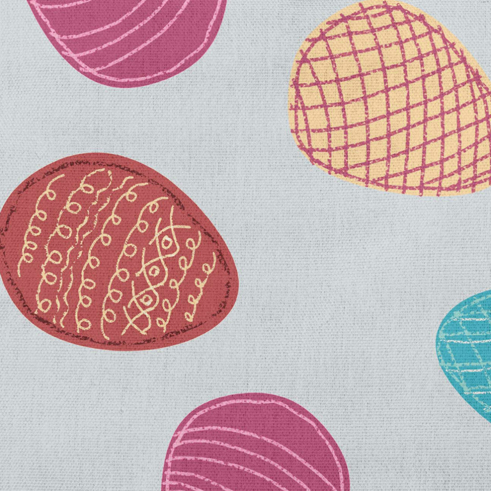 Egg Hunt Easter Decorative Throw Pillow, Etched Glass Gray, 18x18"