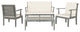 Safavieh Fresno 4-Piece Indoor-Outdoor Living Set, Ash Grey