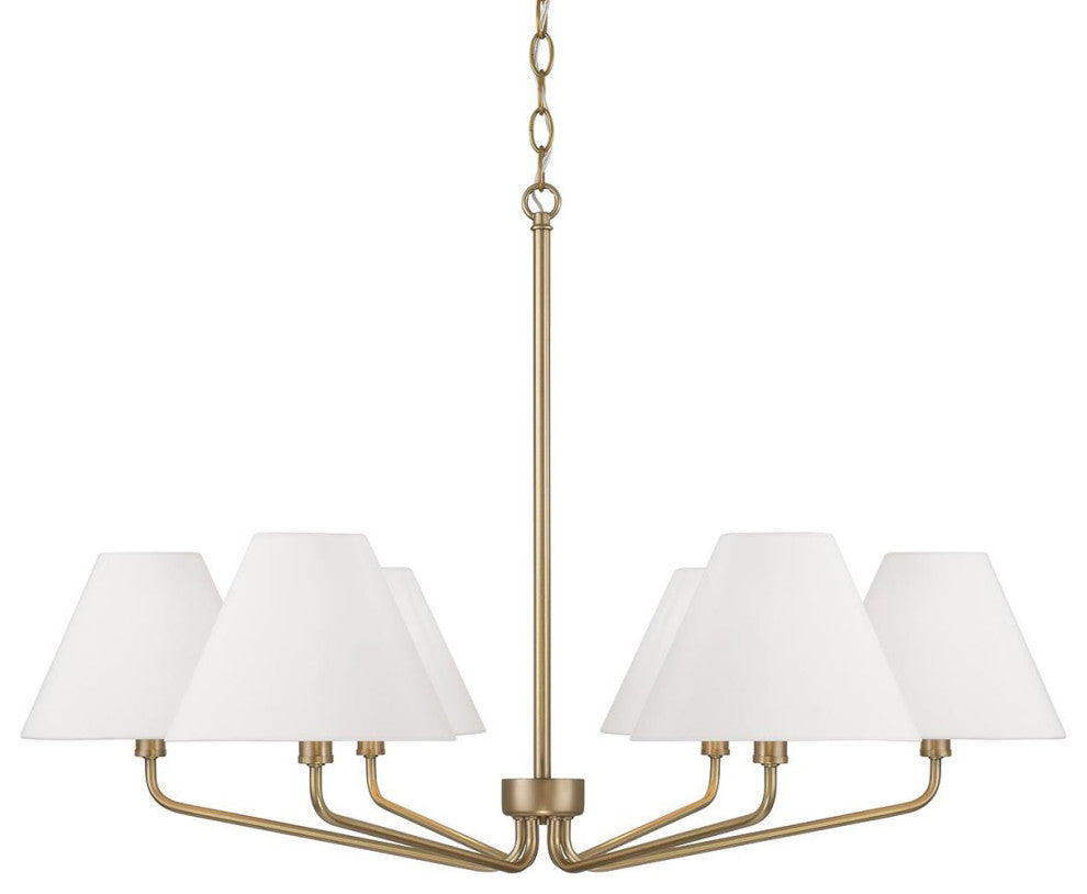 Capital Lighting 456661-714 Chadwick 6 Light 34"W Chandelier - Aged Brass