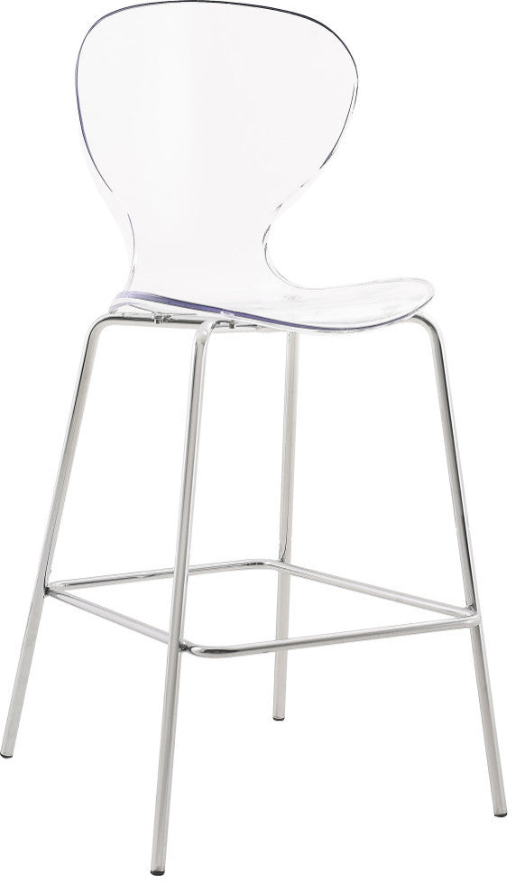 Clarion Counter Stool, Set of 2, Chrome