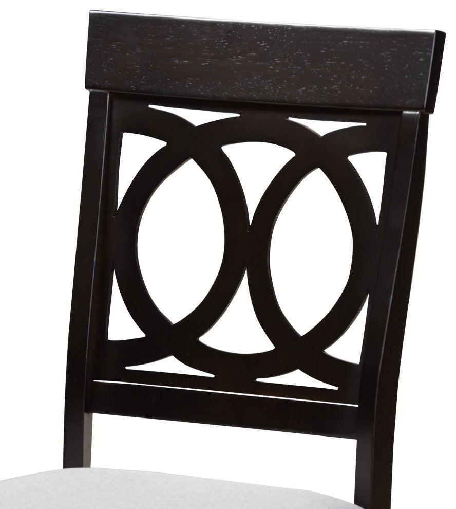 Jenny 5-Piece Dining Set, Gray/Dark Brown