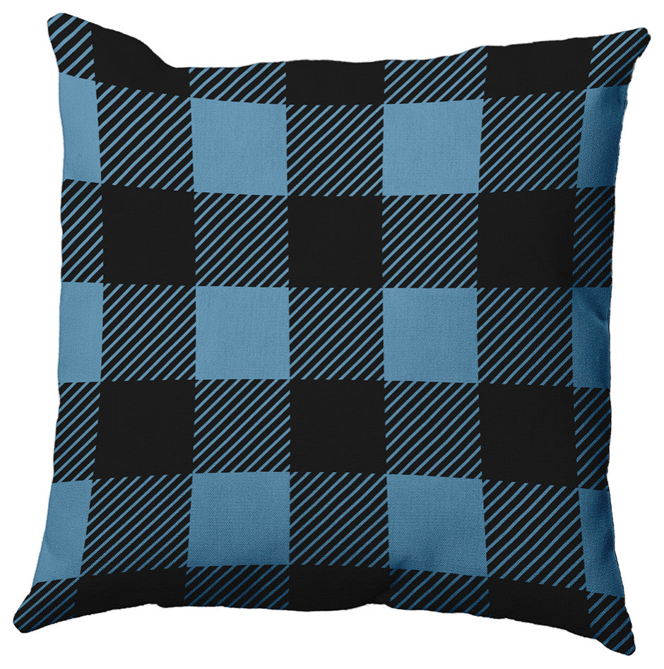 Buffalo Plaid Accent Pillow, Chambray, 20"x20"