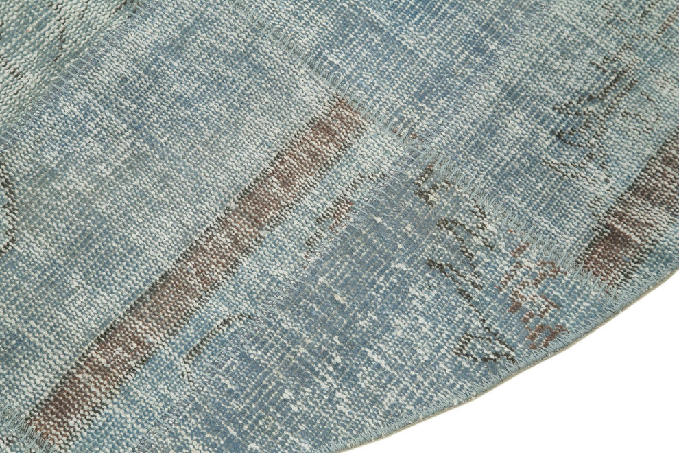 Rug N Carpet - Handwoven Anatolian 6' 6" x 6' 6" Wool Round Patchwork Rug
