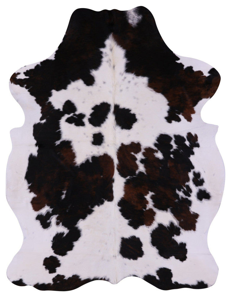 7' 0" X 5' 7" Tricolor Natural Cowhide Rug C2364
