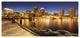 USA Skyline from Fan Pier at Night, Large Cityscape Canvas Art Print, 60"x28"