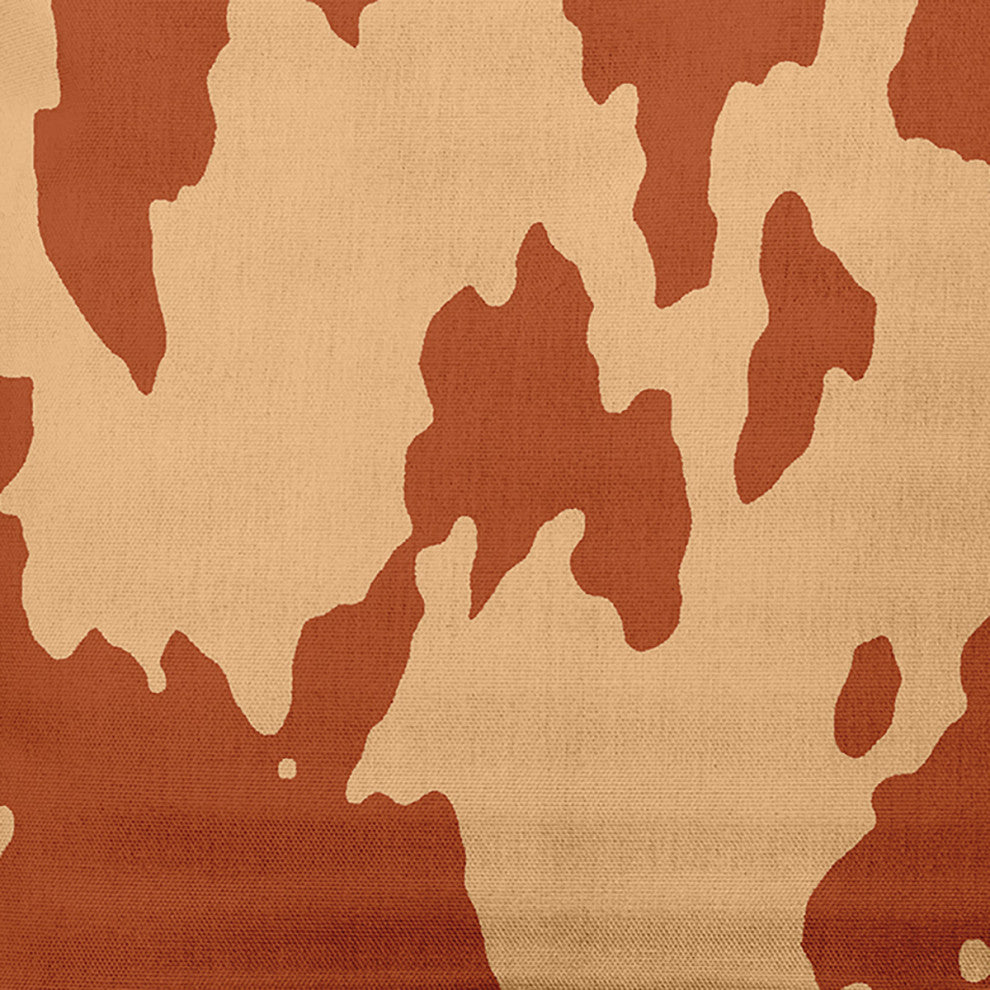 20" x 20" Moo Print Indoor/Outdoor Polyester Throw Pillow, Sienna