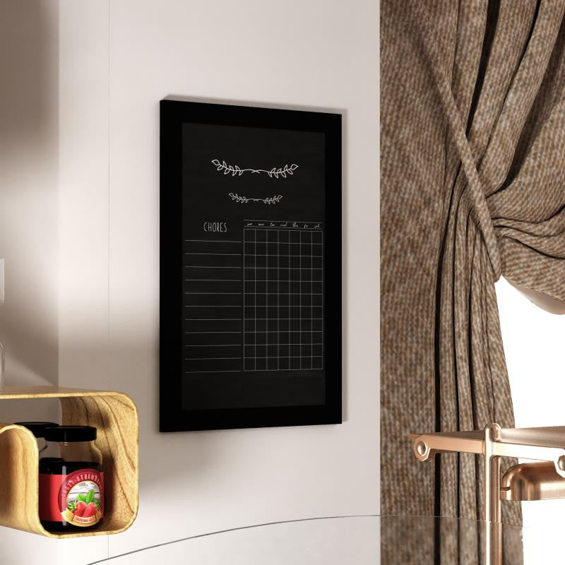 Canterbury Wall Mount Magnetic Chalkboard Sign Set-20" x 30", Black, 20" X 30"