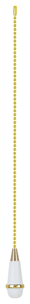 Aspen Creative 20503-X, 12" Wooden Knob Pull Chain with Polished Brass Accents,