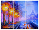 "Eiffel from a Distance" Glossy Metal Wall Art, 3 Panels, 36"x28"