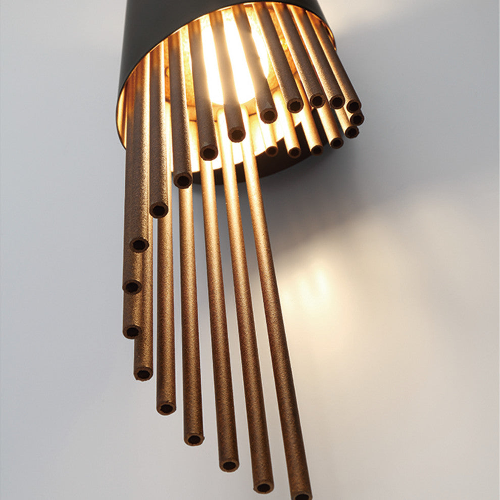 Umura 2-Light Chandelier, Black/Aged Gold