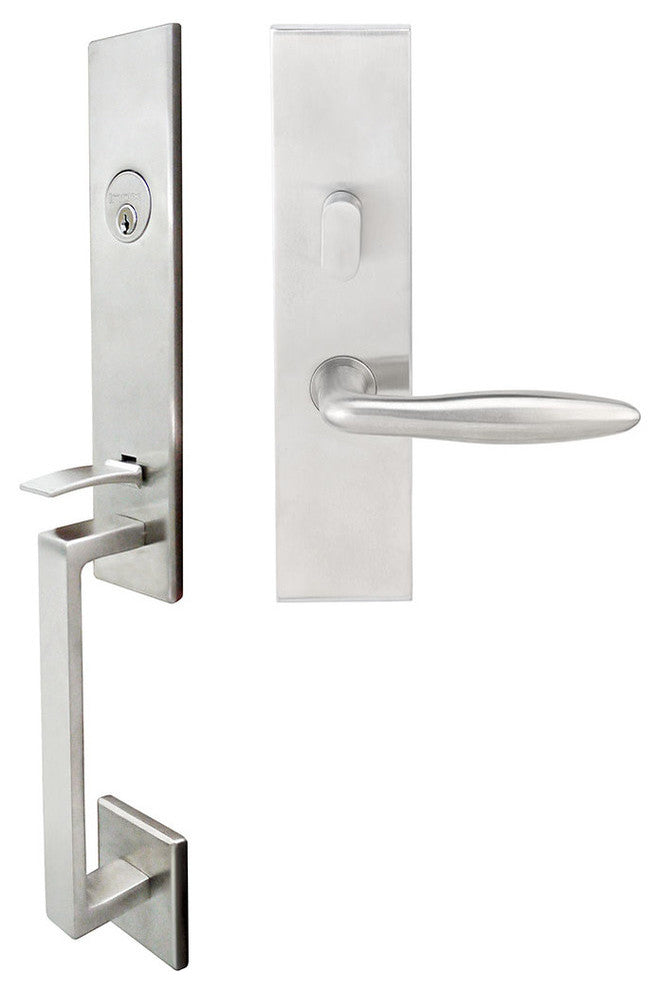 Summer Lever, Mortise Entry Handleset, LHR, Satin Stainless Steel