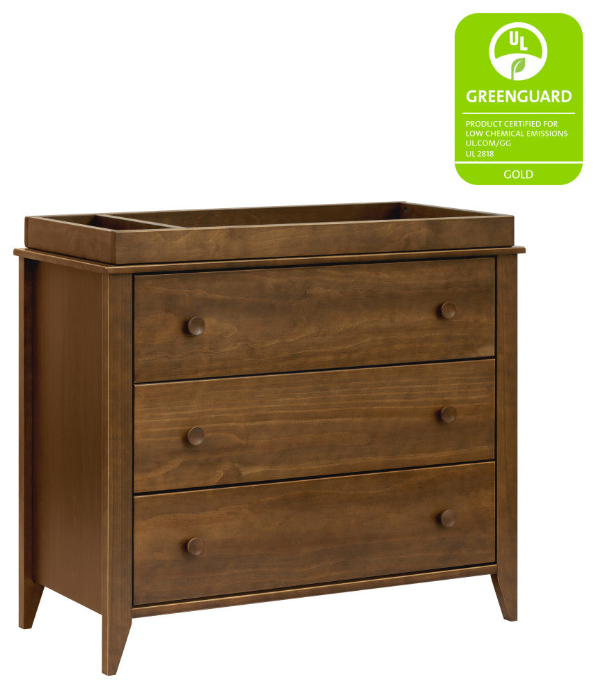 Sprout 3-Drawer Changer Dresser With Removable Changing Tray, Natural Walnut