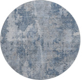 Premium Machine Washable Mayfield AMF573 Blue 8' x 8' Round Rug