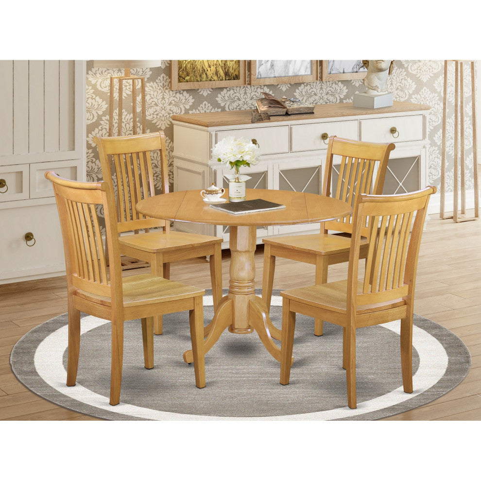 5 Pc Dublin Kitchen Table Set -Dining Table And 4 Wood Kitchen Chairs