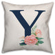 Floral Monogram Y 18x18 Indoor/Outdoor Pillow