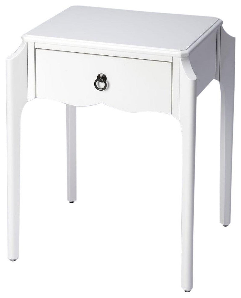 Wilshire Glossy White Nightstand With Storage