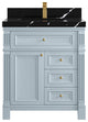 Paris 30" Single Sink Bathroom Vanity, Blue Heather 2" Calacatta Black